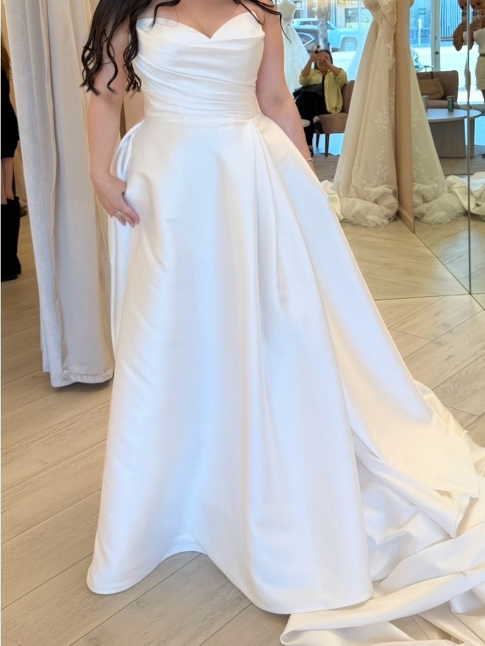 Sophia Tolli White Satin A-Line Wedding Gown